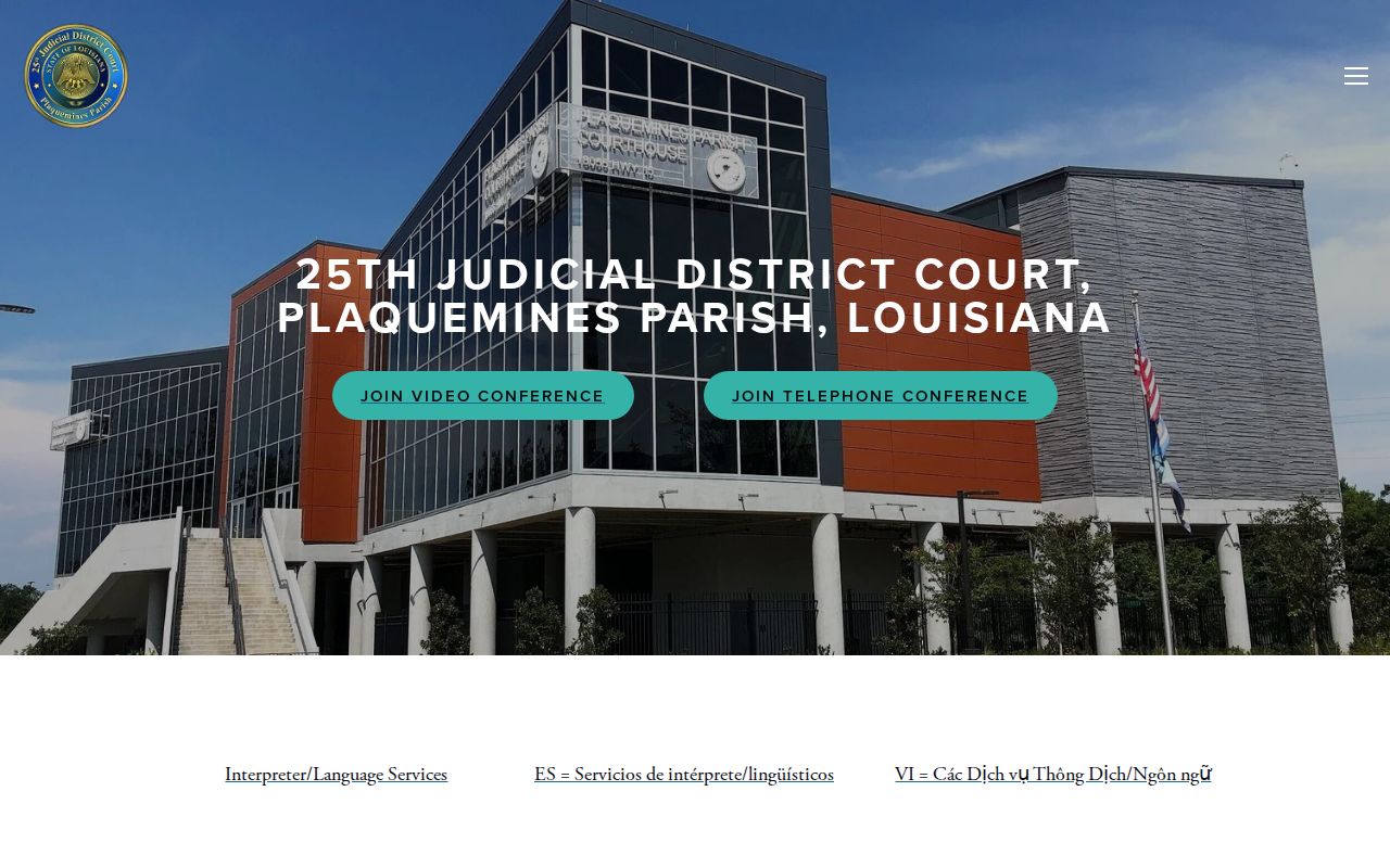 Plaquemines Parish criminal court case calendar search