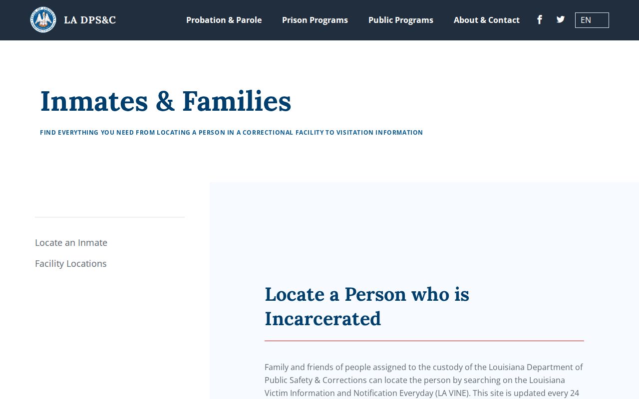 Plaquemines Parish custody record search through Louisiana DPSC locator instructions
